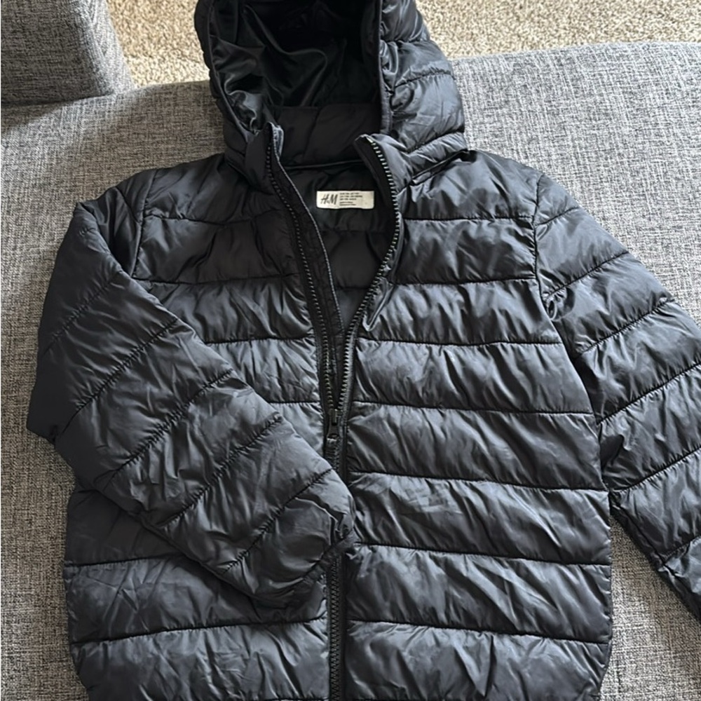 H&M Black Feather-Filled Jacket
